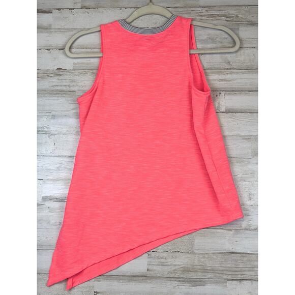 SO Authentic American Heritage Neon Pink Tank Top Small Asymmetrical Hem - Picture 2 of 5